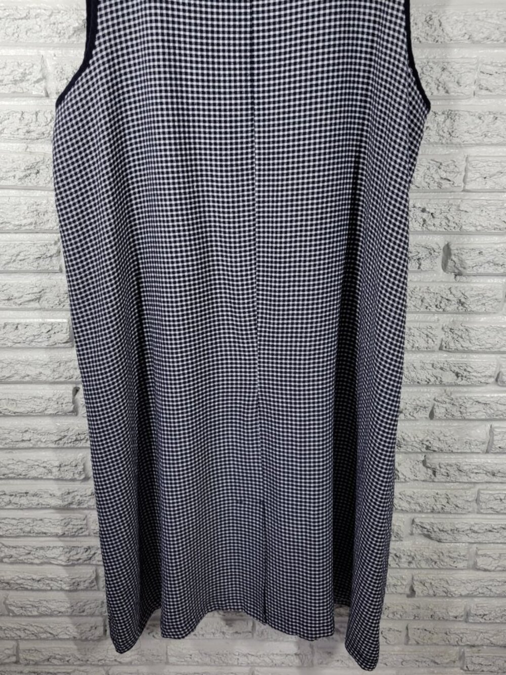 CJ Banks Women 20W Dress Gingham Blue White Seersucker Sleeveless PLA58E - Picture 8 of 12
